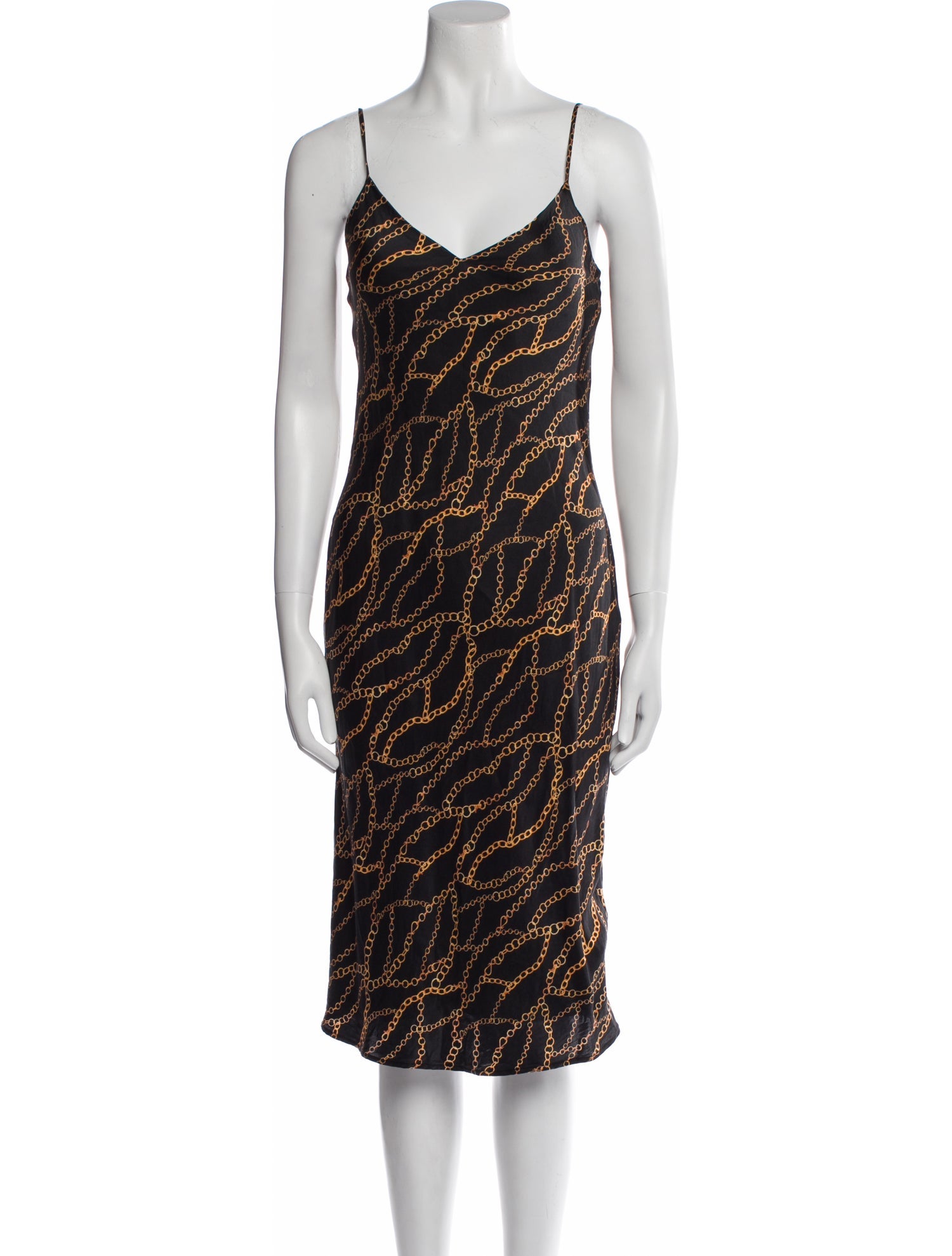 L'Agence Silk Midi Length Dress