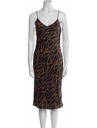 L'Agence Silk Midi Length Dress
