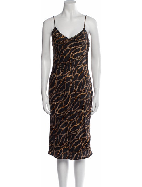 L'Agence Silk Midi Length Dress