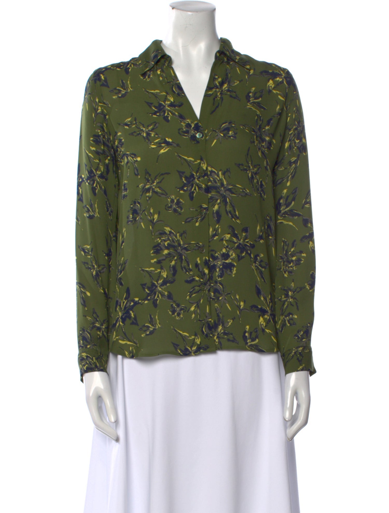 L'Agence Silk Floral Print Blouse
