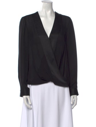 L'Agence Silk V-Neck Blouse