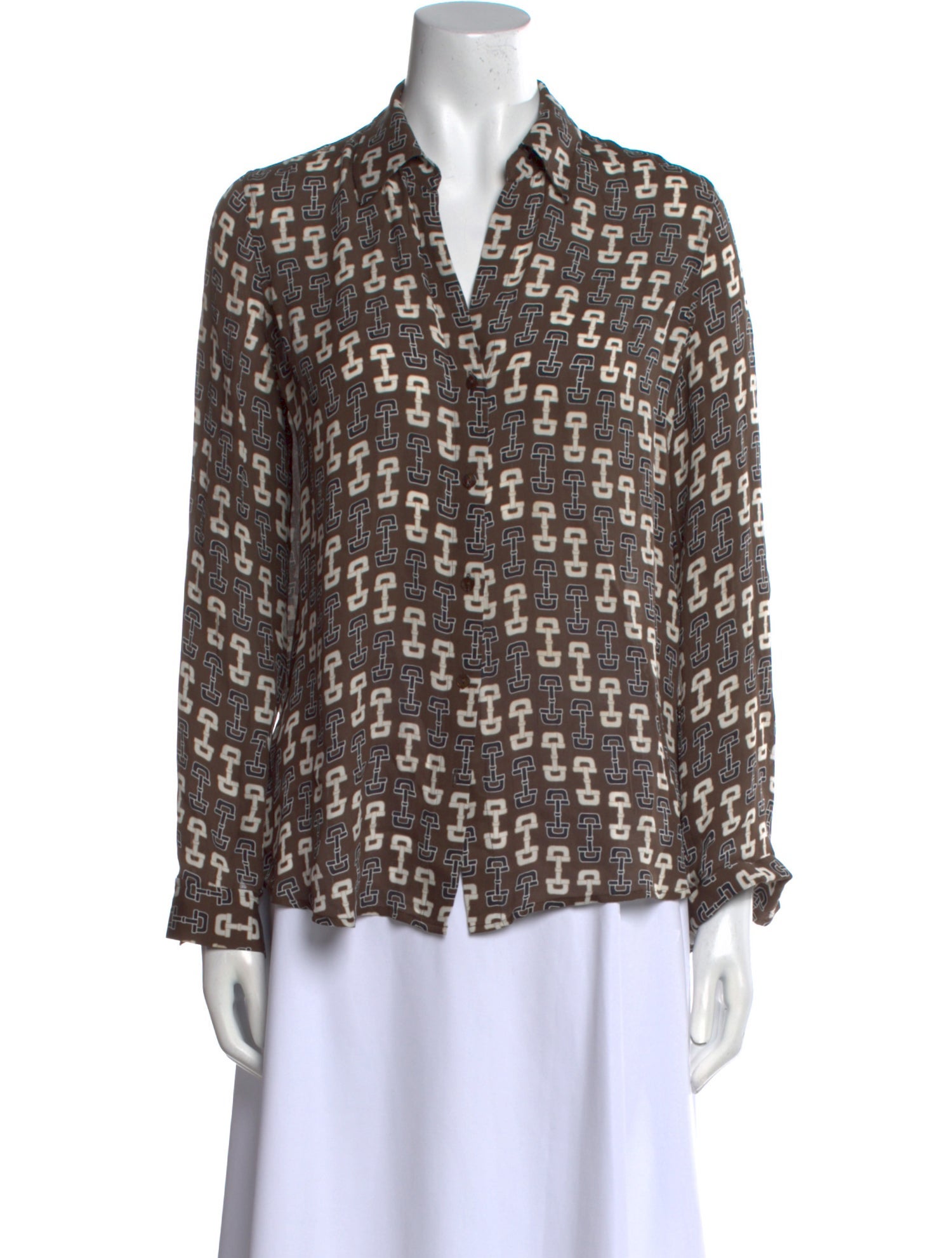 L'Agence Silk Printed Blouse