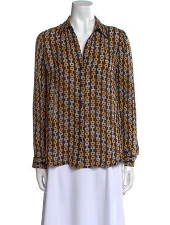 L'Agence Silk Printed Blouse