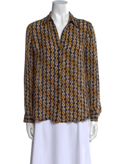 L'Agence Silk Printed Blouse