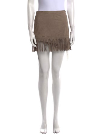 L'Agence Lambskin Mini Skirt