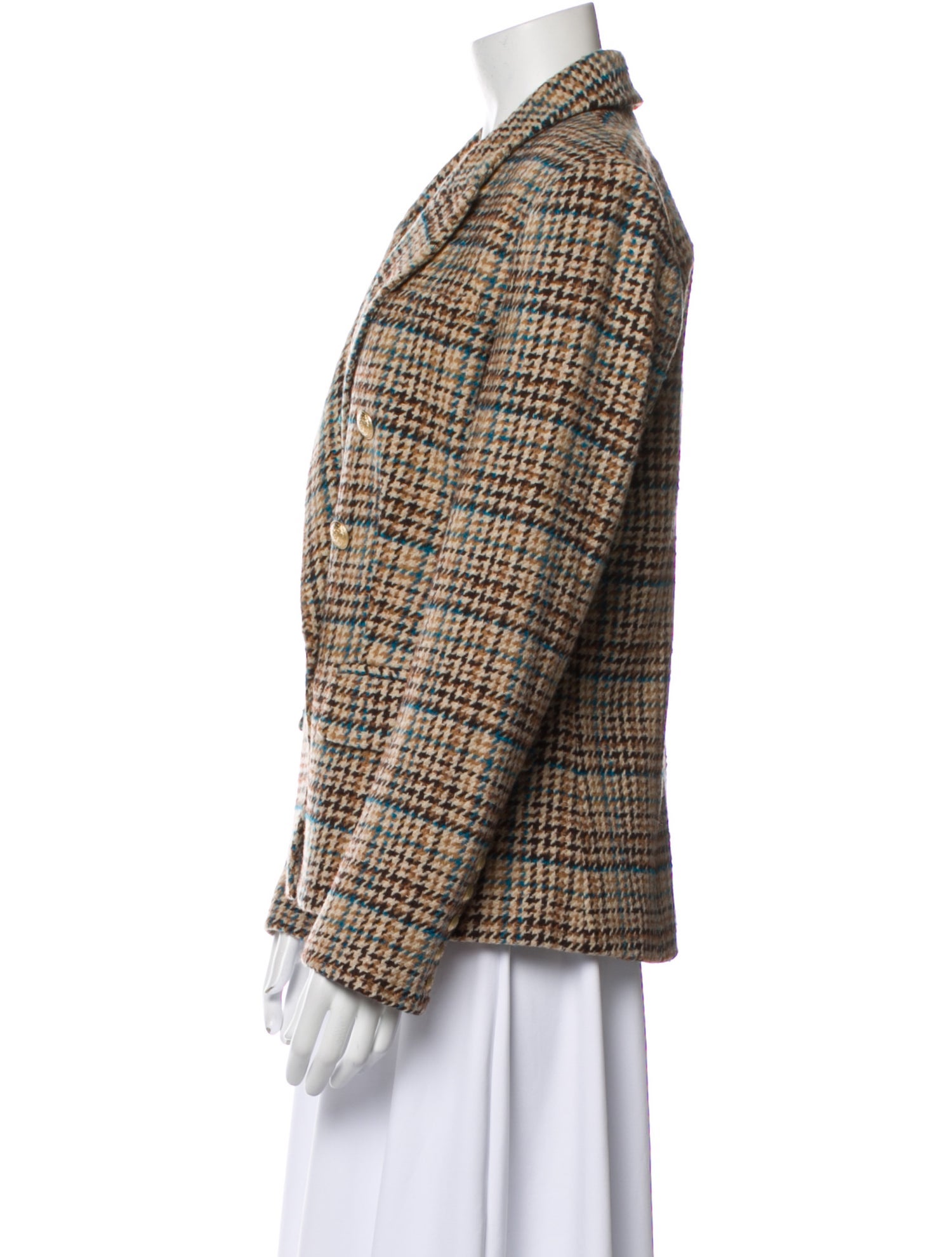 L'Agence Wool Plaid Print Blazer w/ Tags