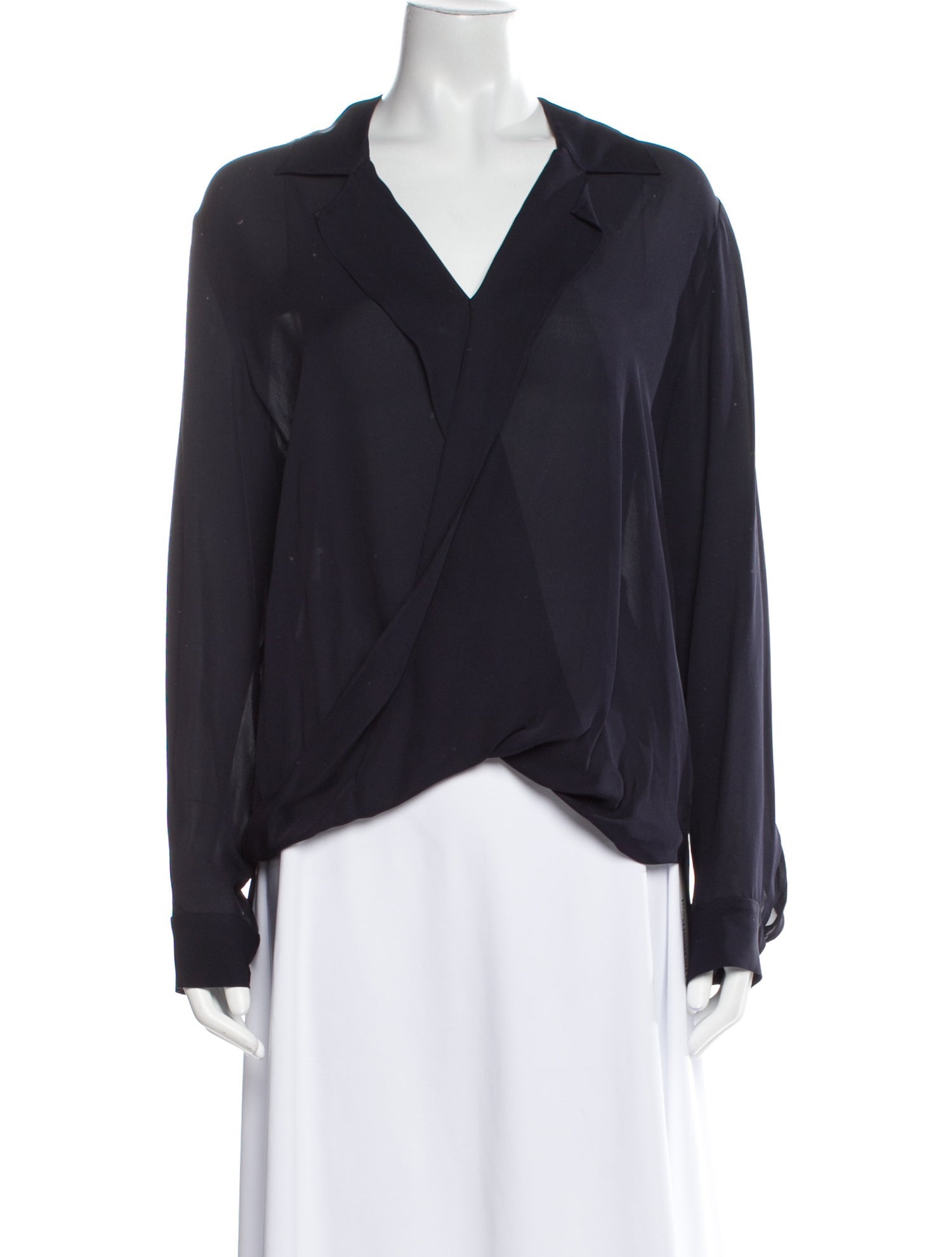 L'Agence Silk V-Neck Blouse
