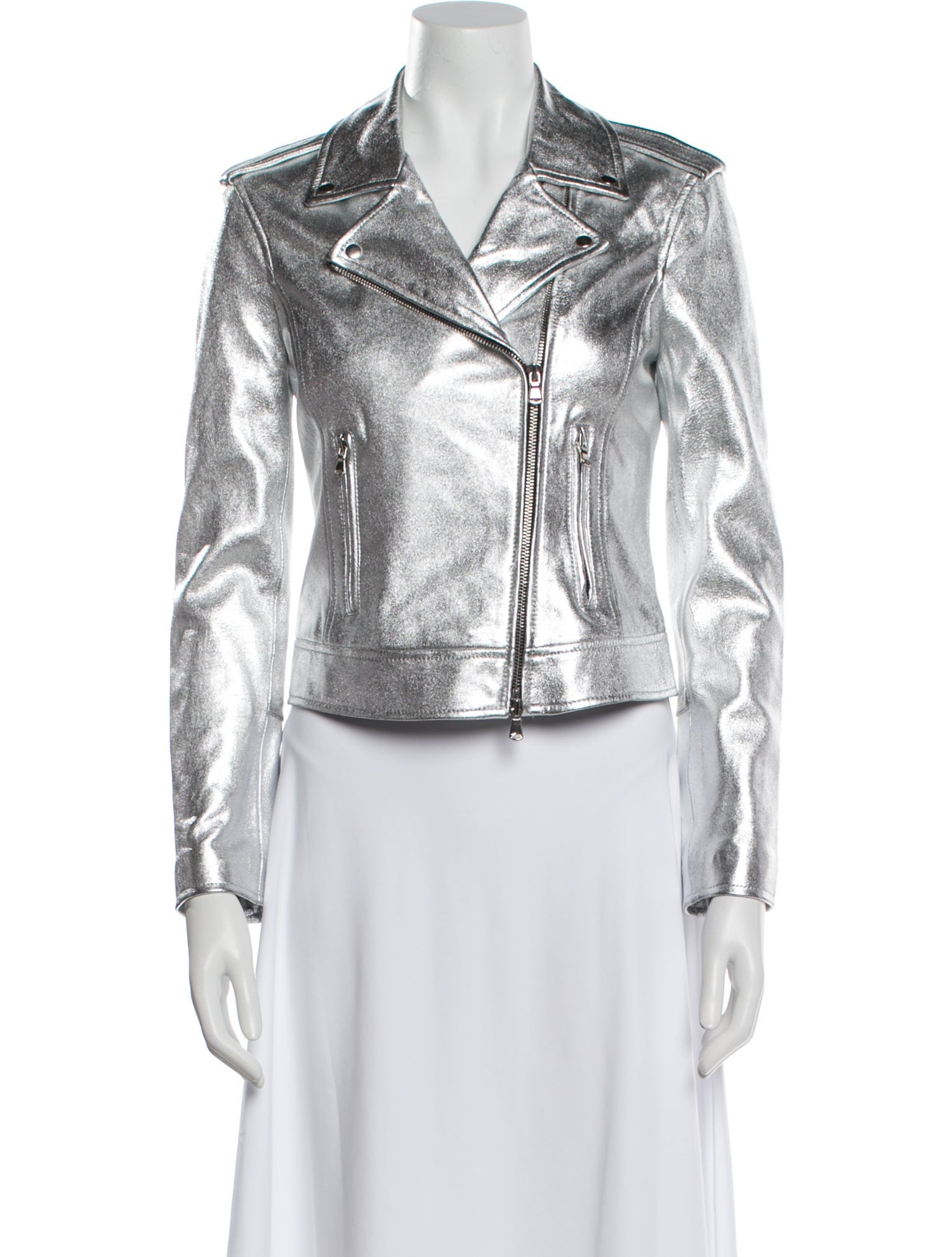 L'Agence Lamb Leather Biker Jacket