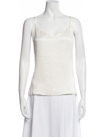 L'Agence Silk V-Neck Top
