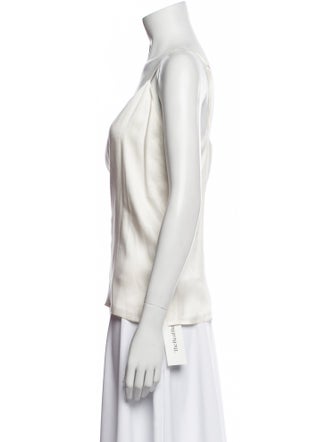 L'Agence Silk V-Neck Top