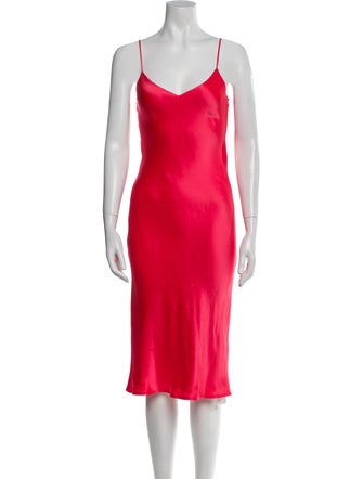 L'Agence Silk Midi Length Dress