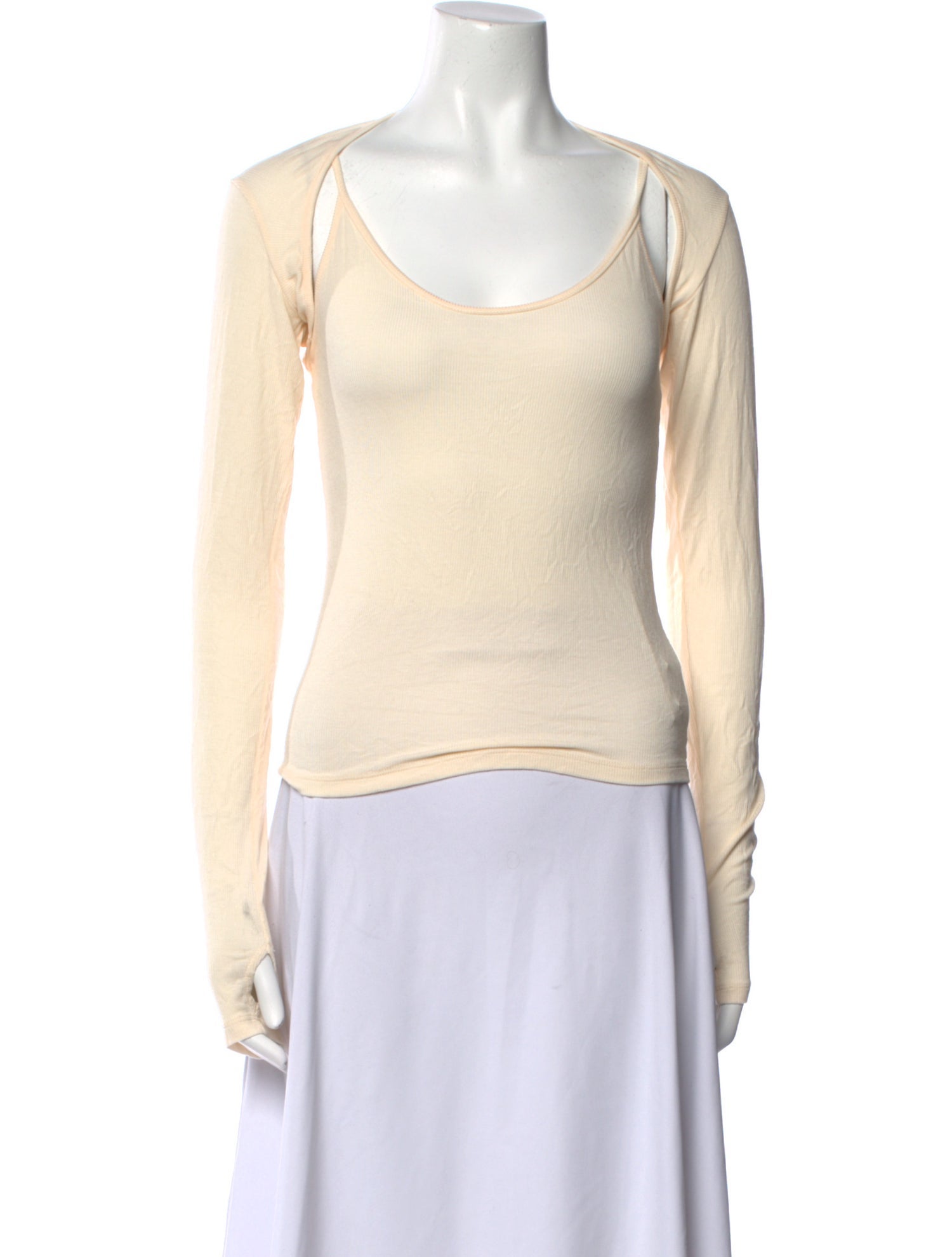 L'Agence Scoop Neck Long Sleeve Top