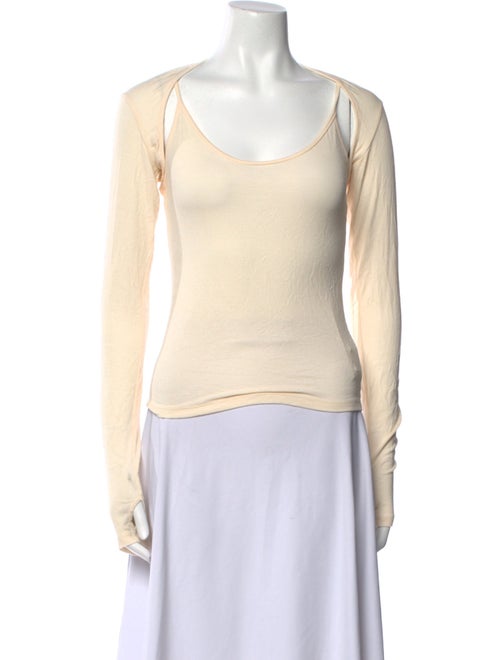 L'Agence Scoop Neck Long Sleeve Top