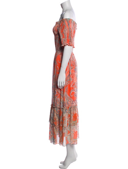 L'Agence Floral Print Midi Length Dress