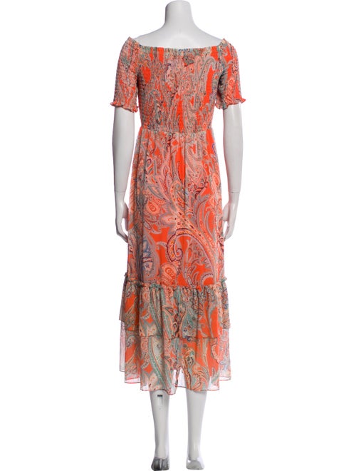 L'Agence Floral Print Midi Length Dress