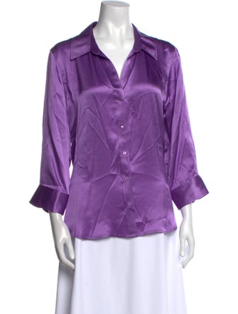 L'Agence Silk Three-Quarter Sleeve Blouse
