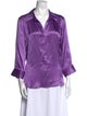 L'Agence Silk Three-Quarter Sleeve Blouse
