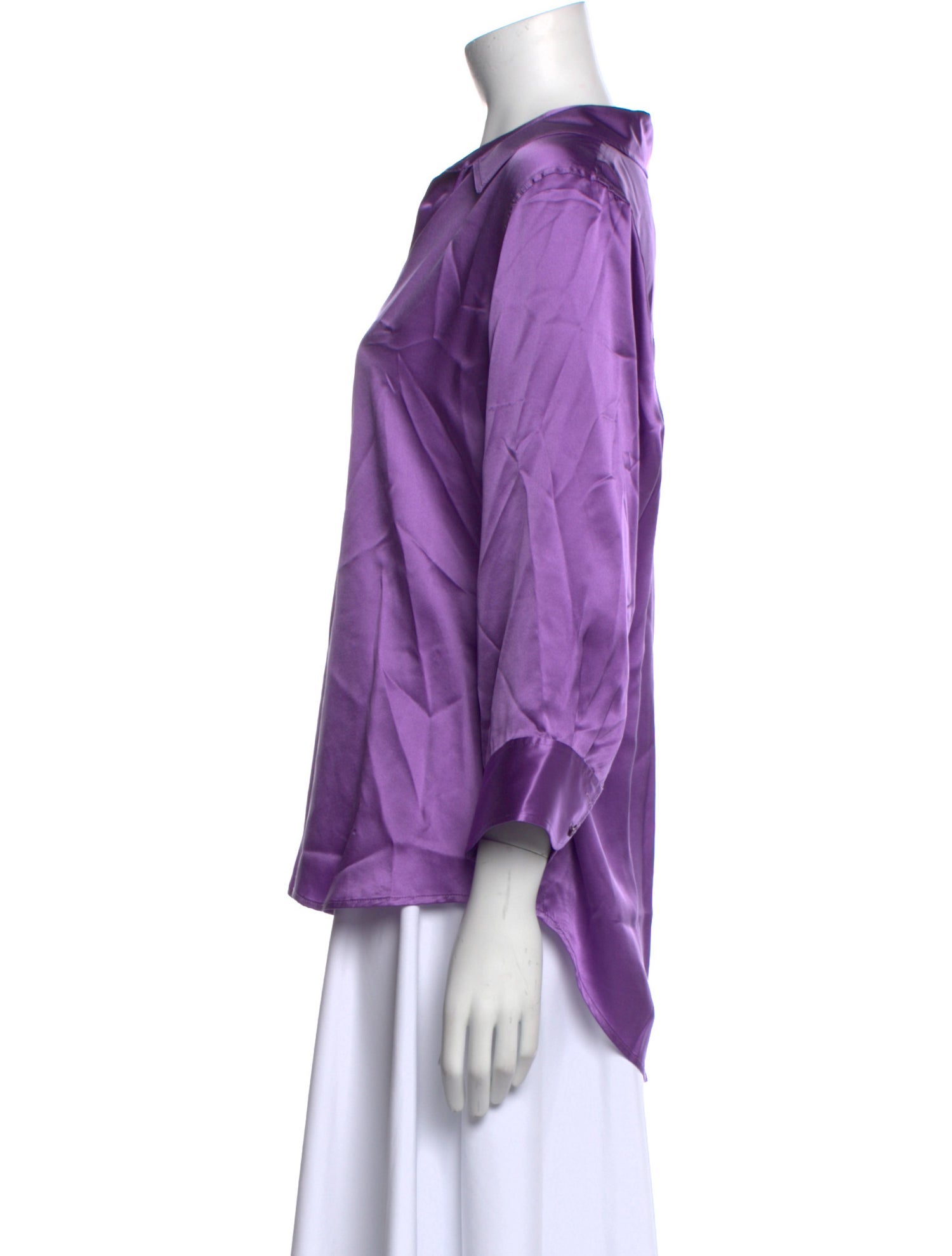 L'Agence Silk Three-Quarter Sleeve Blouse