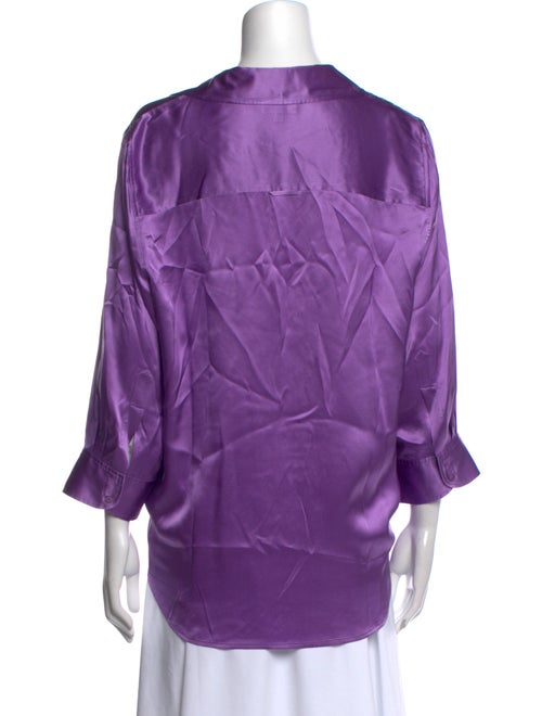 L'Agence Silk Three-Quarter Sleeve Blouse
