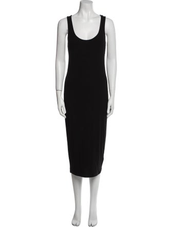 L'Agence Scoop Neck Midi Length Dress