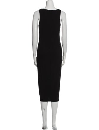 L'Agence Scoop Neck Midi Length Dress