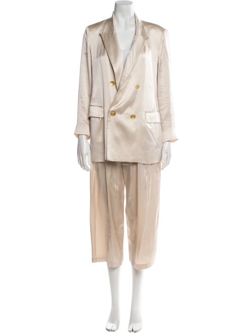 L'Agence Satin Pleated Accents Pantsuit