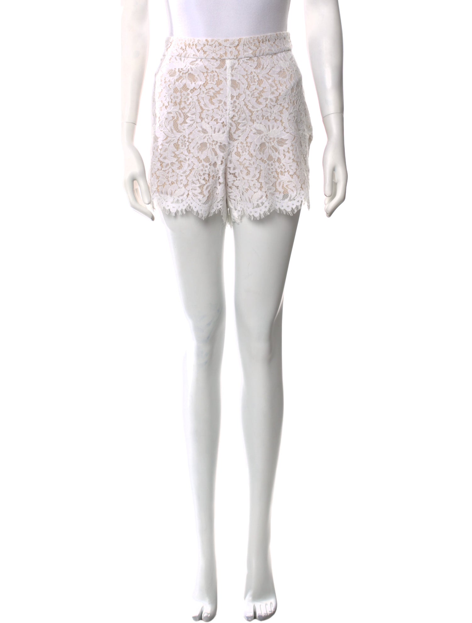 L'Agence Lace Pattern Mini Shorts