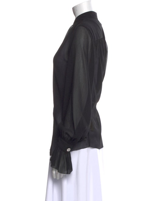 L'Agence Mock Neck Long Sleeve Button-Up Top