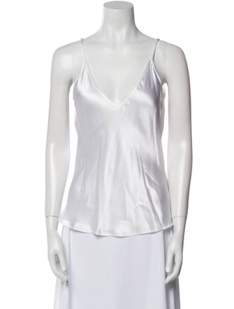 L'Agence Silk V-Neck Top