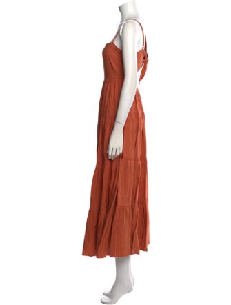 L'Agence Square Neckline Long Dress
