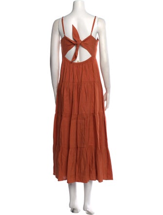 L'Agence Square Neckline Long Dress