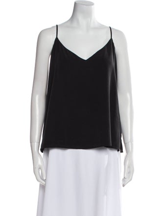 L'Agence Silk V-Neck Top