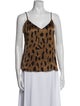 L'Agence Silk Animal Print Top