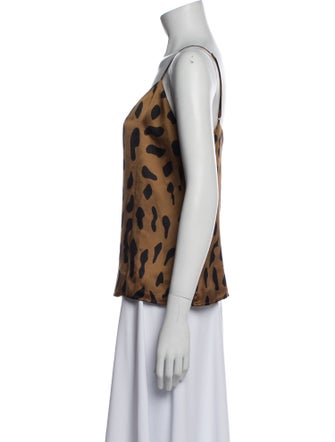 L'Agence Silk Animal Print Top