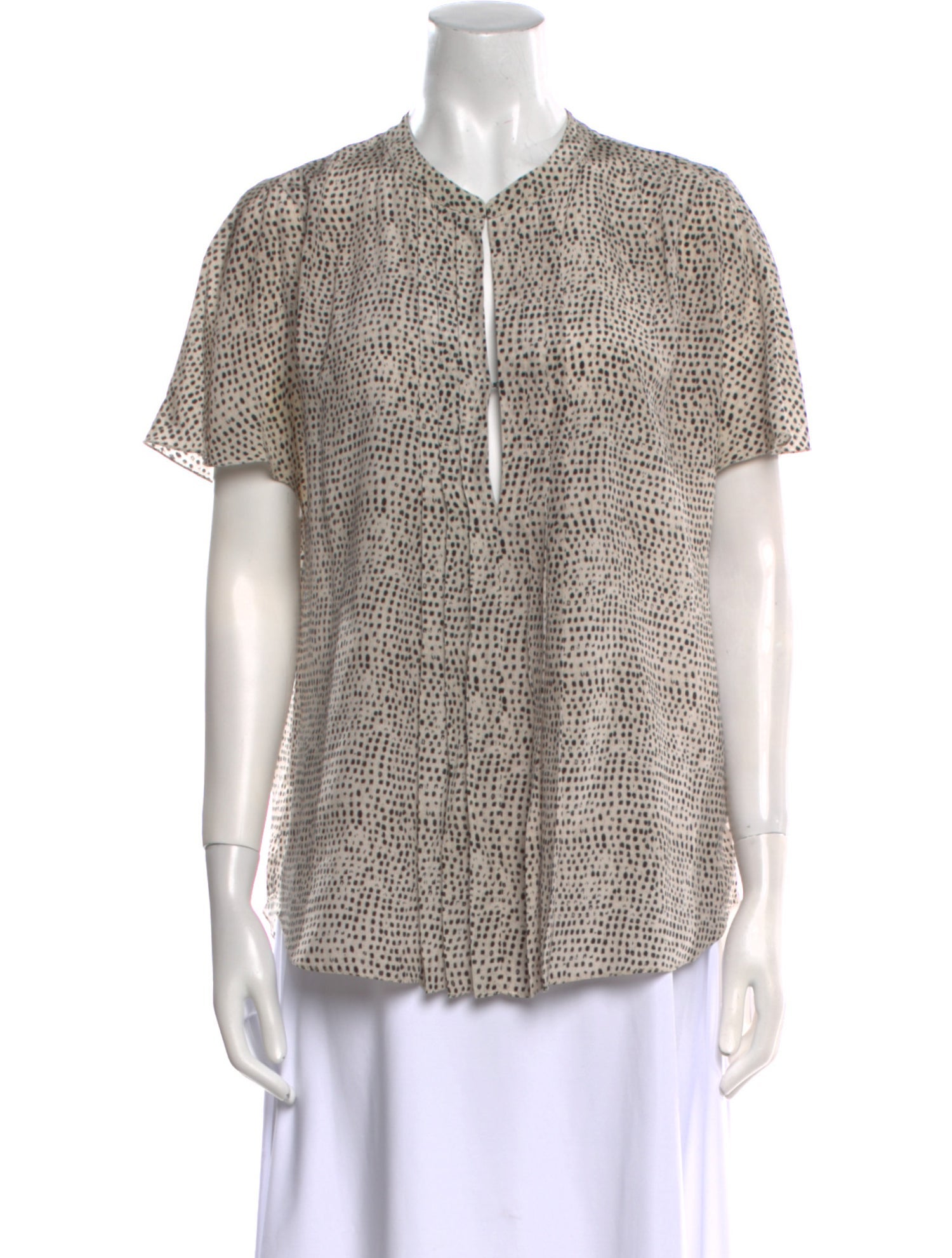 L'Agence Silk Printed Button-Up Top
