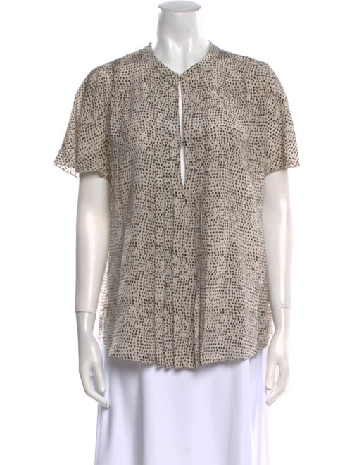 L'Agence Silk Printed Button-Up Top