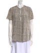 L'Agence Silk Printed Button-Up Top