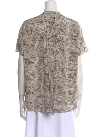L'Agence Silk Printed Button-Up Top