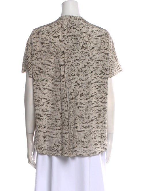 L'Agence Silk Printed Button-Up Top