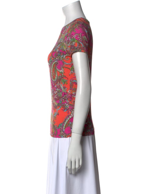 L'Agence Paisley Print Crew Neck T-Shirt