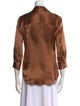 L'Agence Silk Three-Quarter Sleeve Button-Up Top