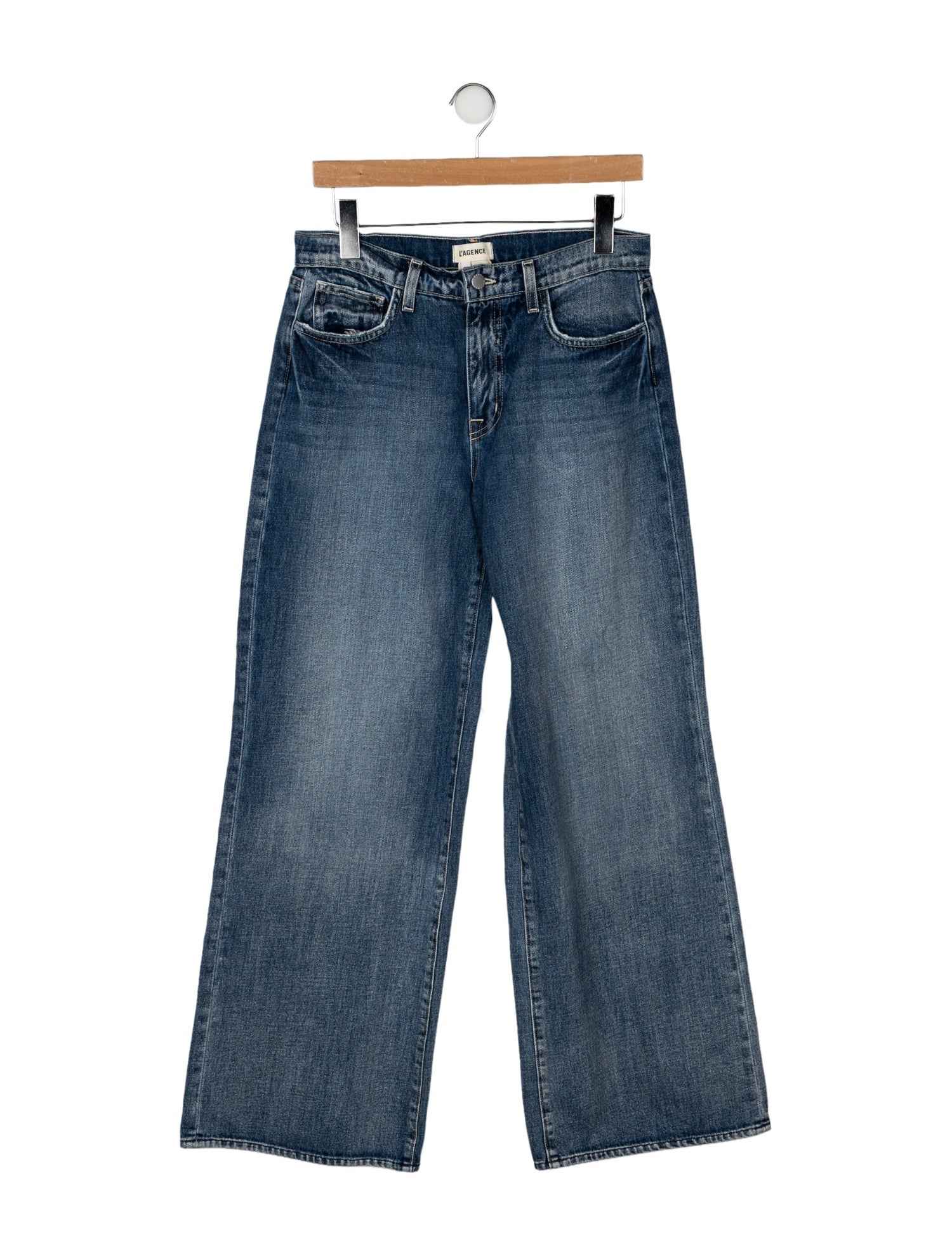 L'Agence Mid-Rise Wide Leg Jeans