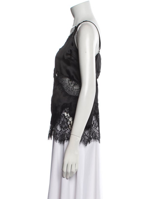 L'Agence Silk Lace Pattern Top