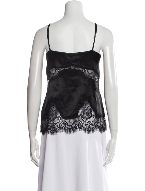 L'Agence Silk Lace Pattern Top