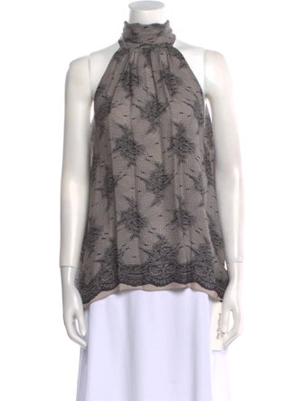 L'Agence Silk Lace Pattern Blouse