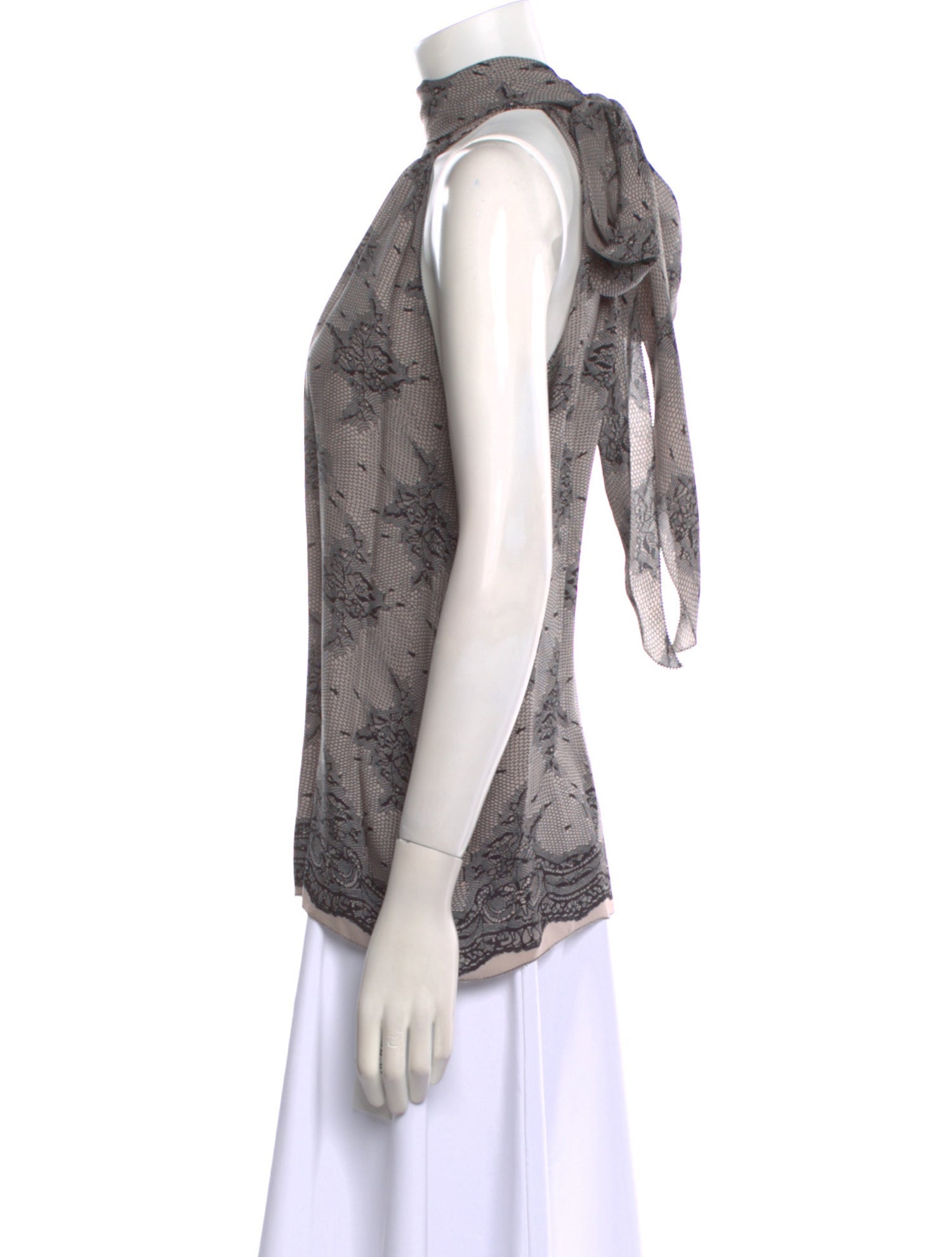 L'Agence Silk Lace Pattern Blouse