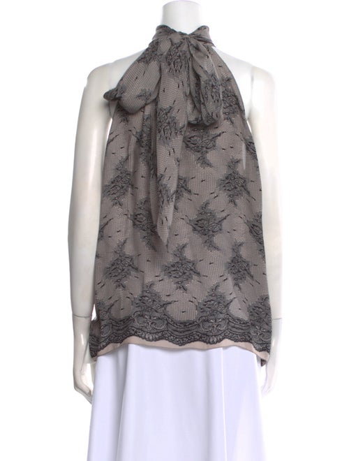 L'Agence Silk Lace Pattern Blouse