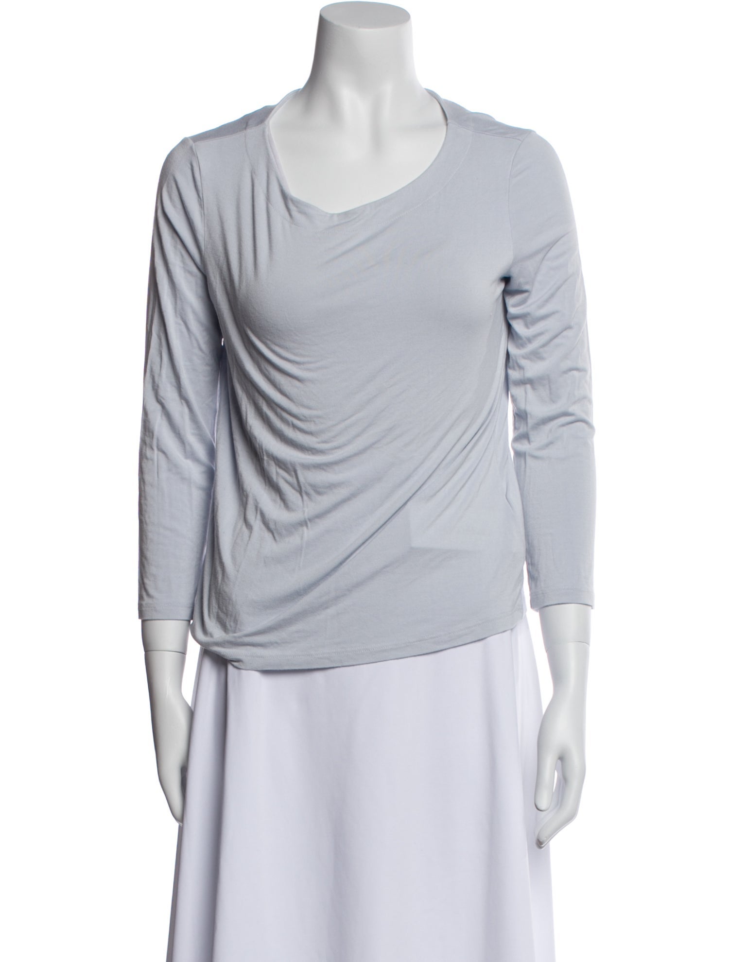 L'Agence Cowl Neck Three-Quarter Sleeve T-Shirt