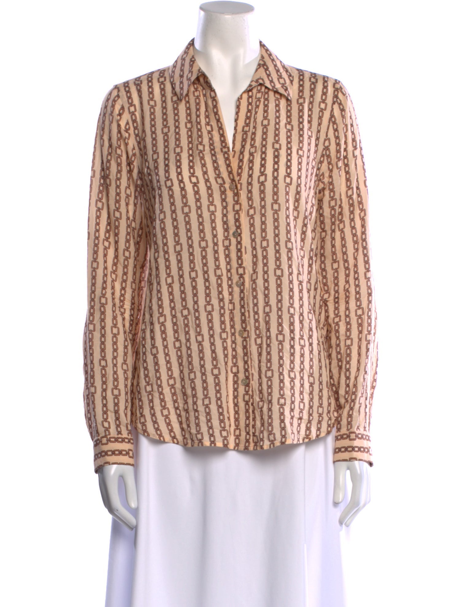 L'Agence Printed Long Sleeve Button-Up Top