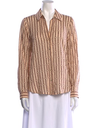 L'Agence Printed Long Sleeve Button-Up Top